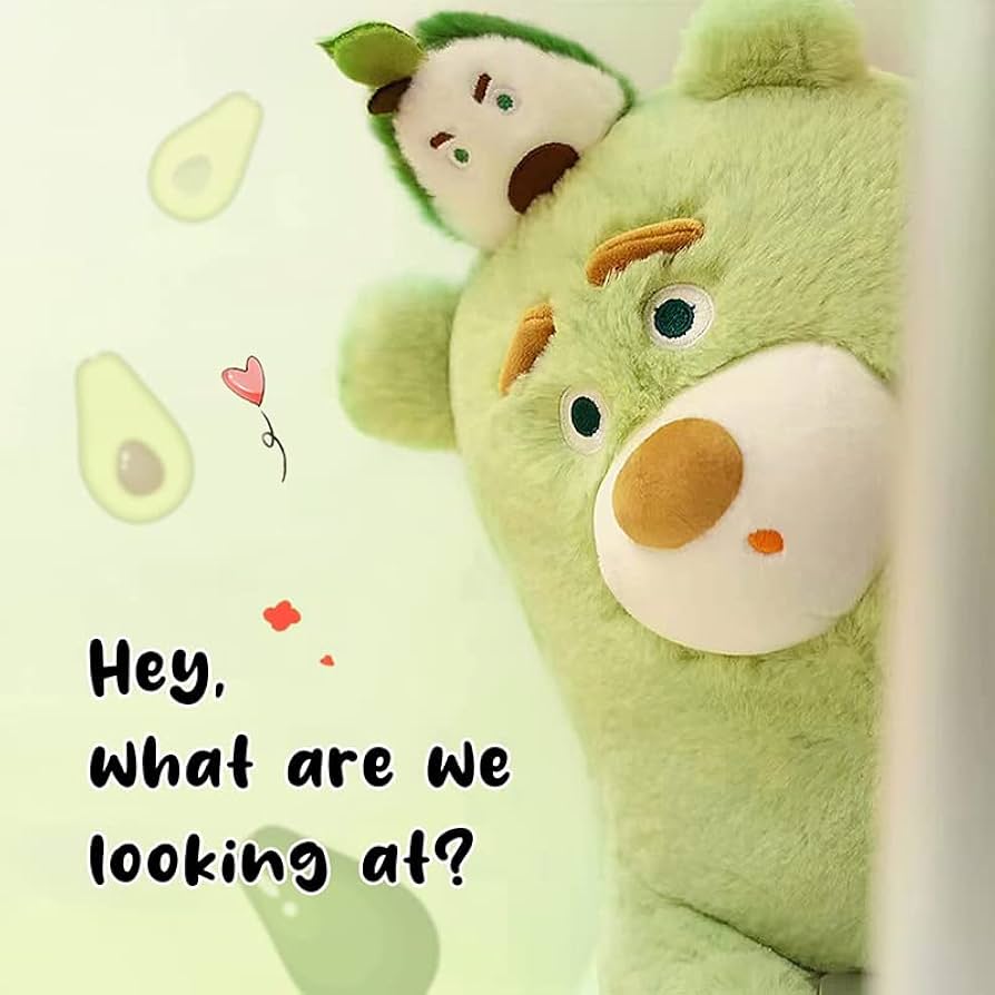 アボカドとピンクのクマのぬいぐるみ ly23080304564_2.jpg